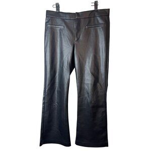 Zara Large Faux Leather Black Pants Wide Leg